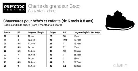 Geox обувь размерная сетка