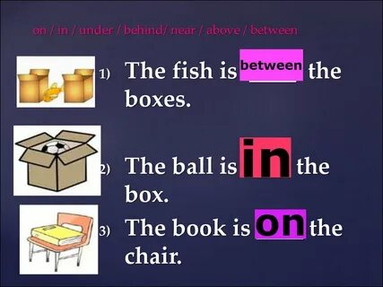 Prepositions in on under next to