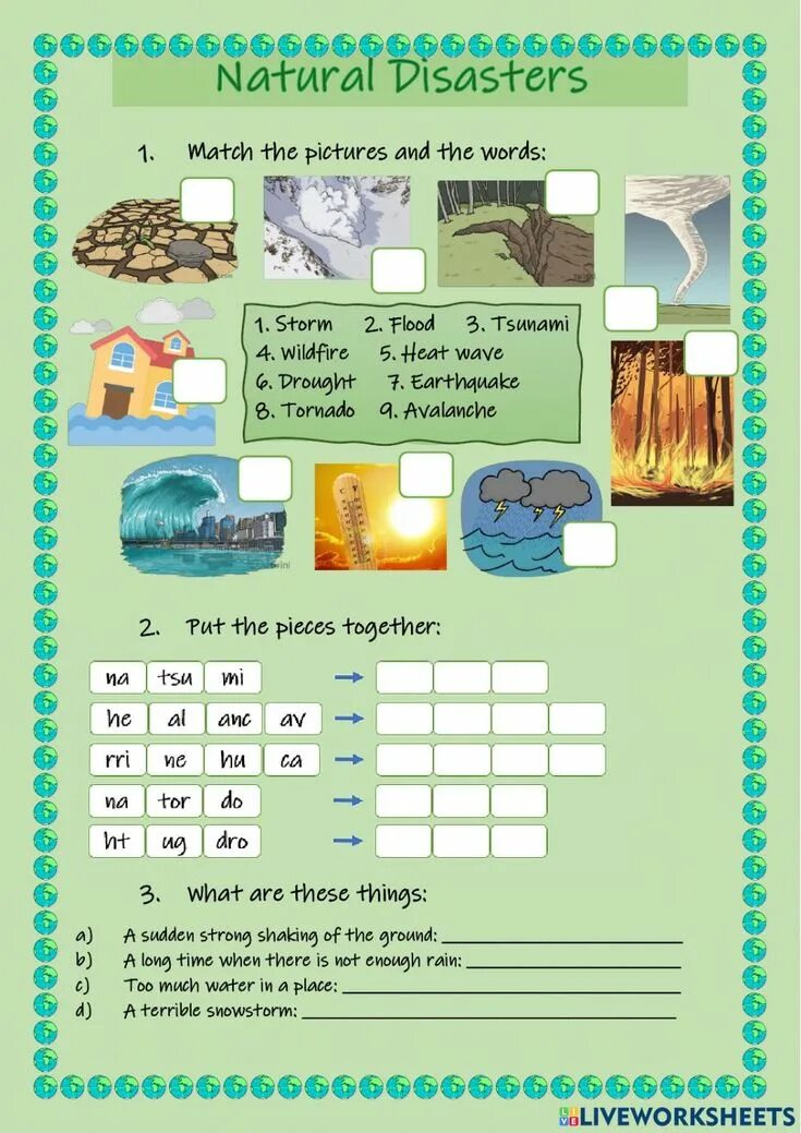 Natural Disasters Worksheets for Kids. Worksheets стихийные бедствия. Задания на тему natural Disasters. Disasters на английском. Natural disasters listening