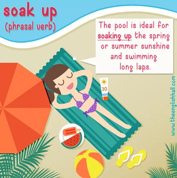 To Soak. Soak up the Sun. Soak up some Sun. Phrasal verb Heat up. Soak city текст