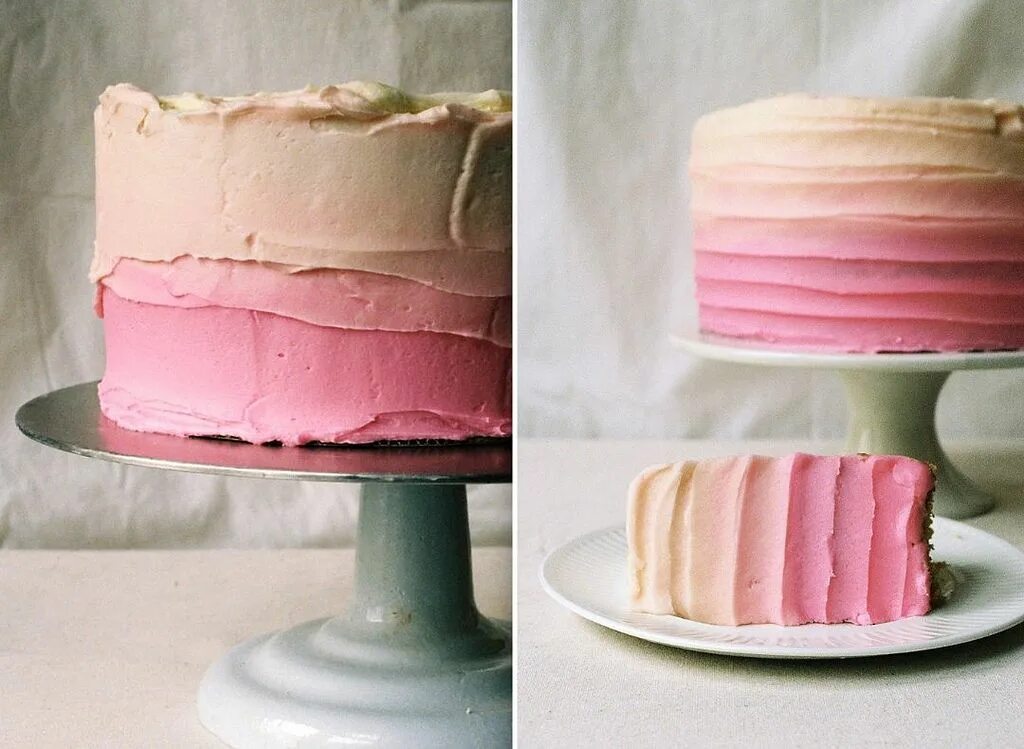 Выравнивание и украшение торта кремом чиз. Крем чиз омбре. Крем чиз цветной для торта. Торт омбре. Торт градиент розовый.