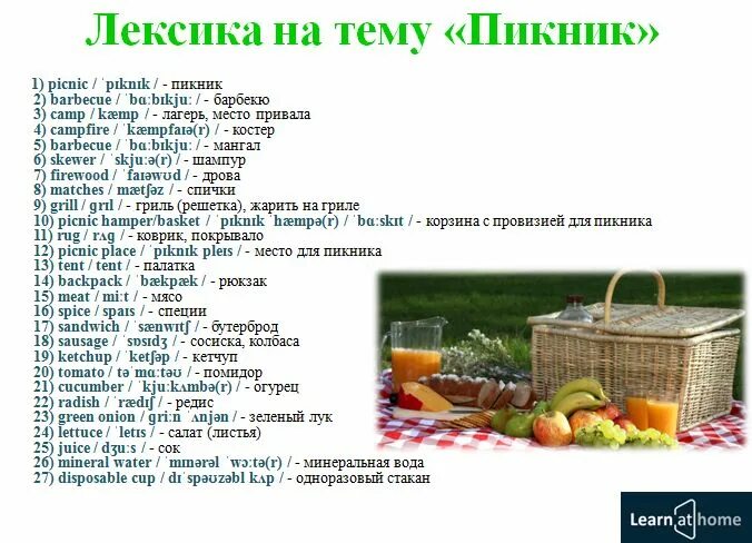 Лексика здоровье. Список продуктов ддяпикника. Список продуктов на пикник. Список на пикник. Список еды на пикник.