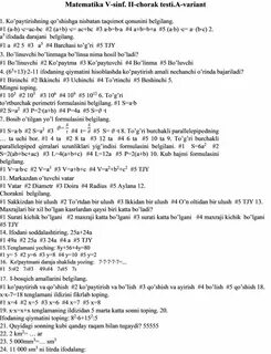 Info test chorak