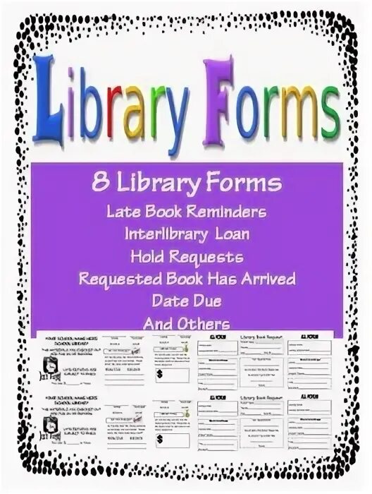 Library form. Library form