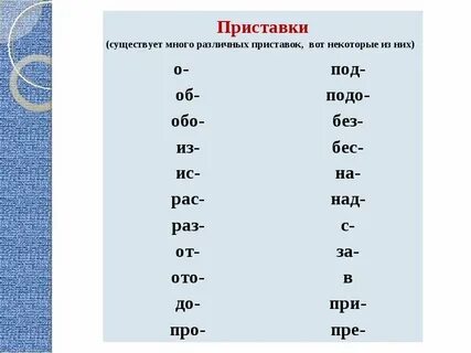 Приставки не существует в русском