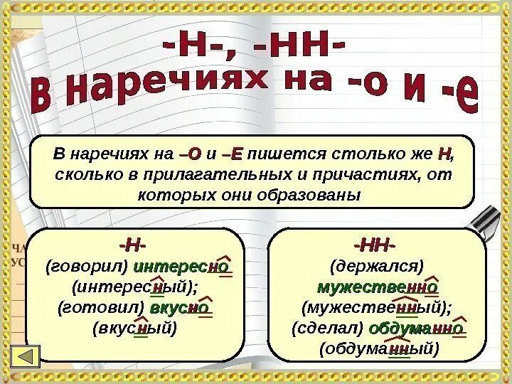 Почему класс пишется с 2 с. Н И НН В наречиях на о и е. Буквы н и НН В наречиях 7 класс. Правописание н и НН В наречиях 7 класс. Н-НН В наречиях таблица.