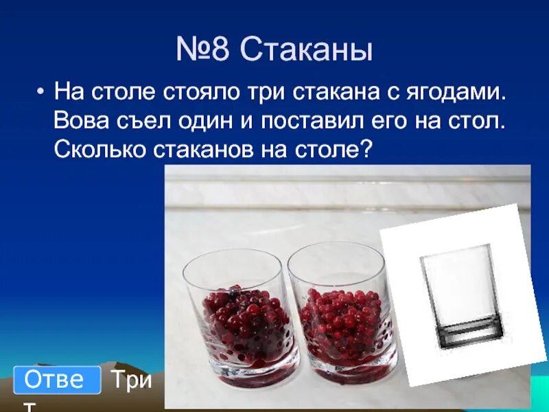 Загадка про стакан. Загадка про стаканчик. Сколько стоит стакан. Загадки 3 рюмки. Загадка стакан воды