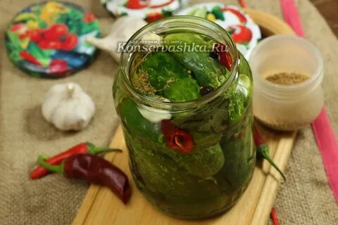 Маринование огурцов 1 литр