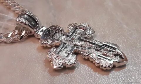 Серебряный крестик мужской большой