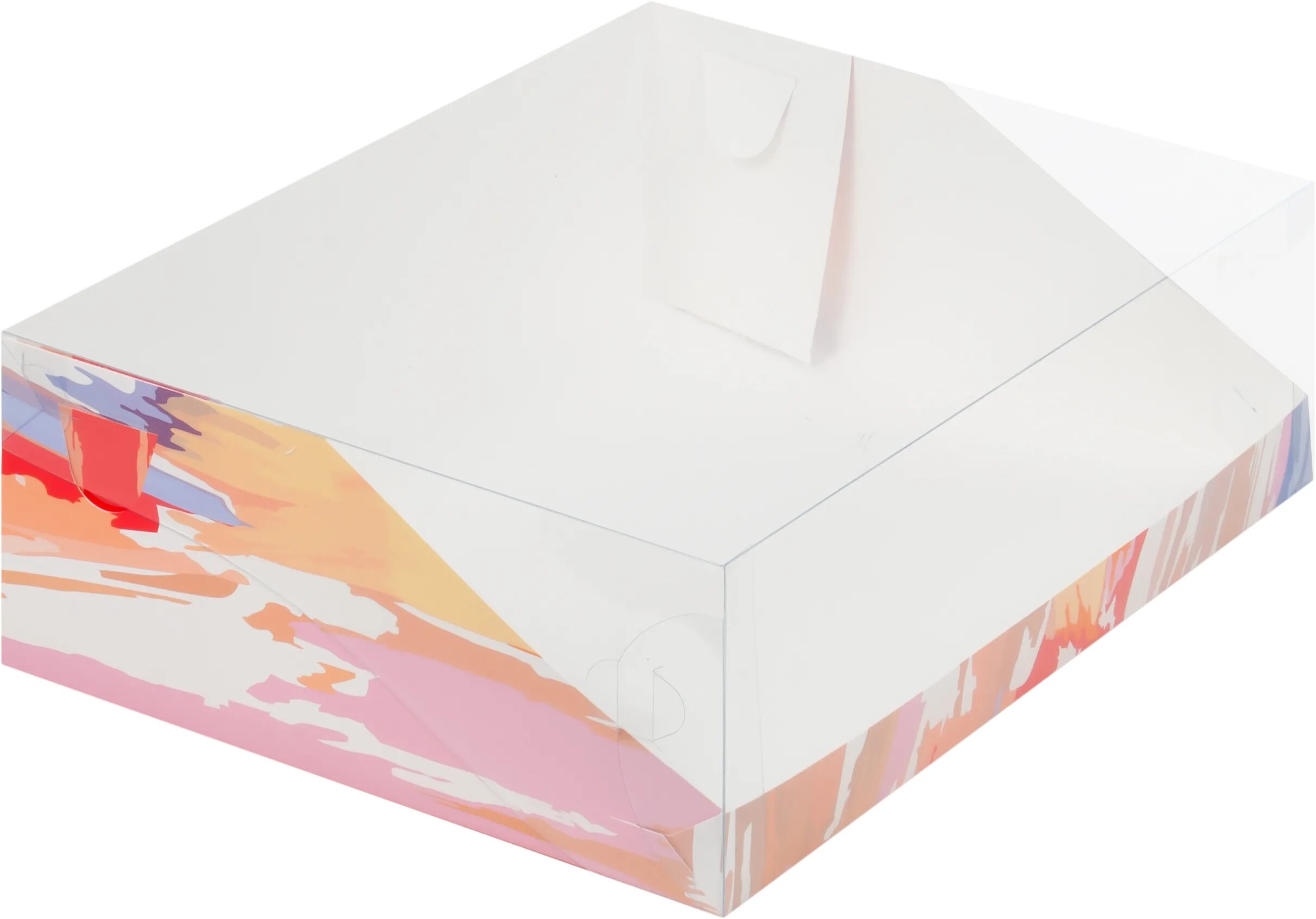 хром эрзац. короб 0215 хром-эрзац. хром эрзац. коробка для торта с окном 30х30х30 см. хром эрзац.