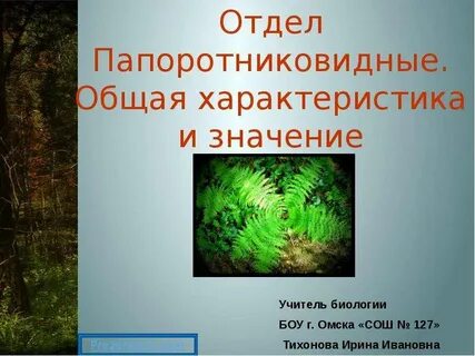 Усложнении папоротников
