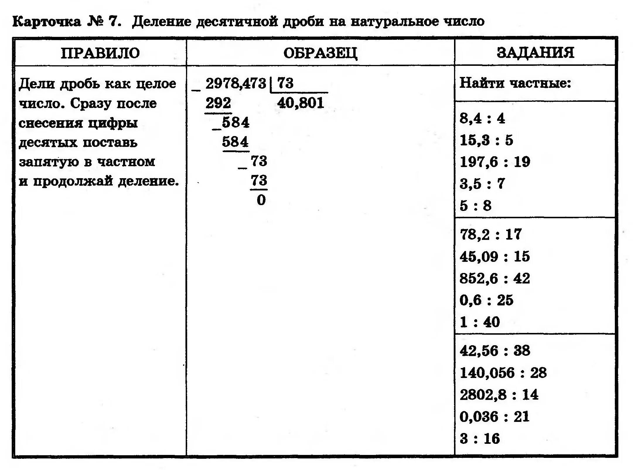Индивидуальные карточки по математике для повторения 5-6 классы