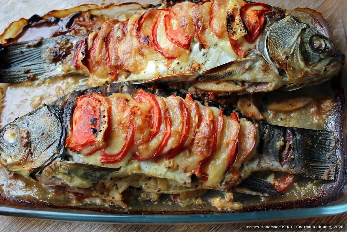 Запечённый карп с яблоками и лимоном - пошаговый рецепт с фото Рецепт Еда, Идеи 