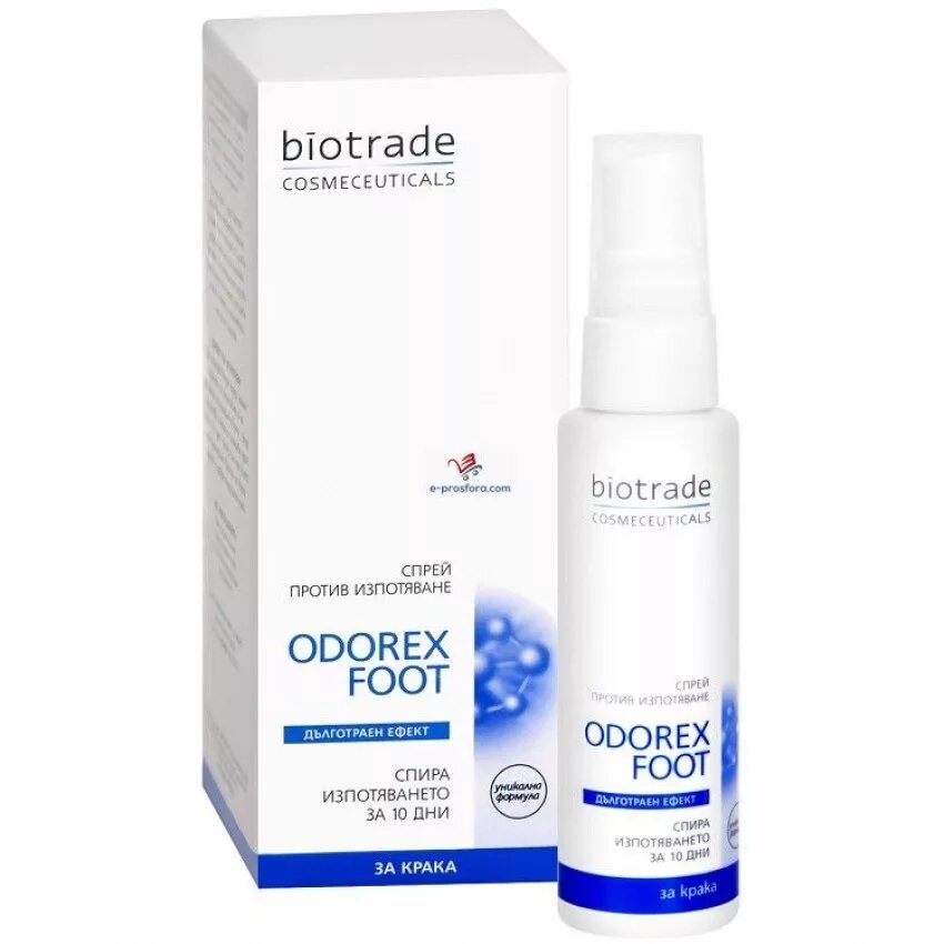 BIOTRADE Odorex. Спрей для ног от запаха и дезинфекции. Средство от потливости. Спрей от потливости ног.