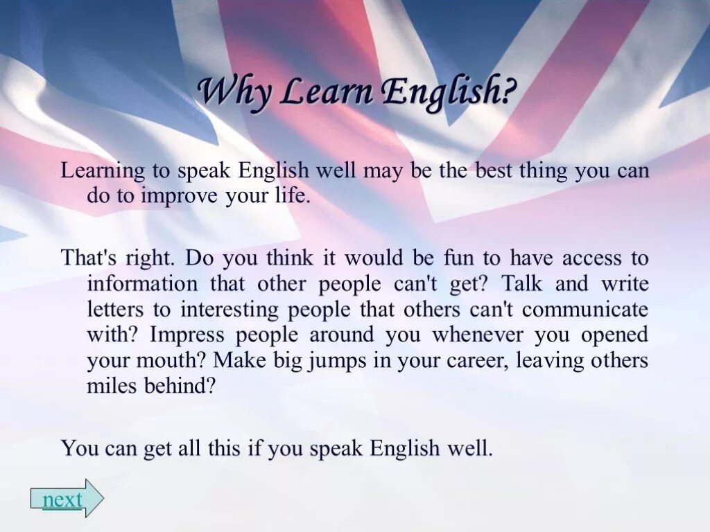 Why do you learning english