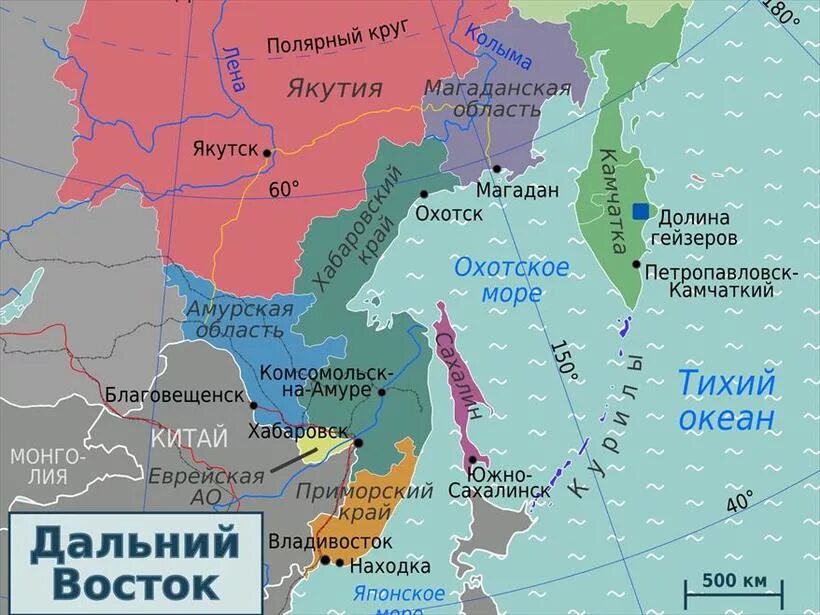 Какие границы дальнего востока. Дальний Восток на карте. Дальний Восток на карте России. Дальневосточный регион на карте. Катра дальнешо Востока.