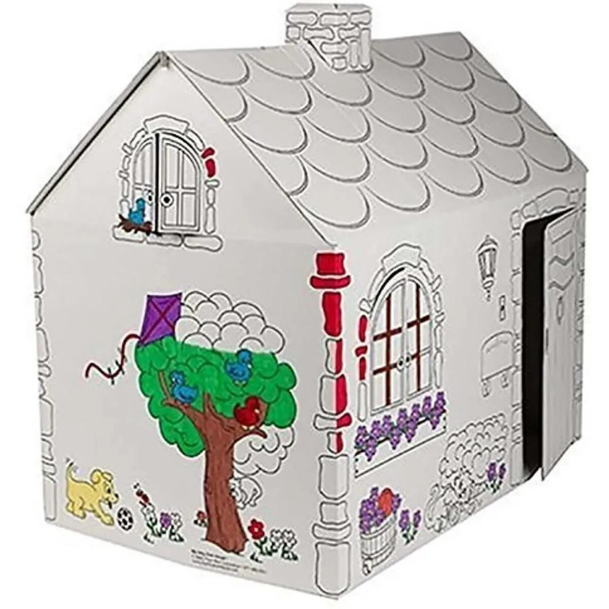 Домик с картона. Домик картонный. Домик из картона. Домик картонный. Разрисовать домик из картона.