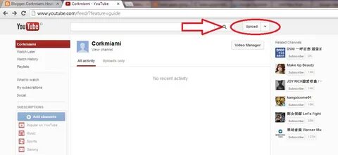 Меню youtube
