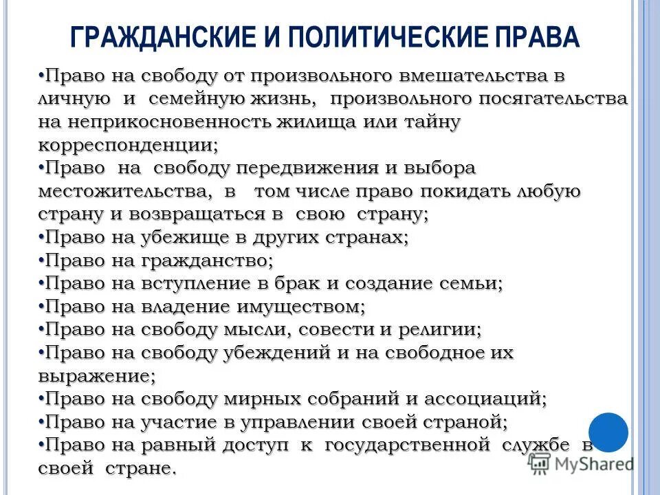Пример реализации политических прав и свобод Ограничение прав и свобод презентация