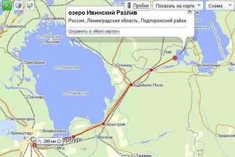 Карта озер ленинградской