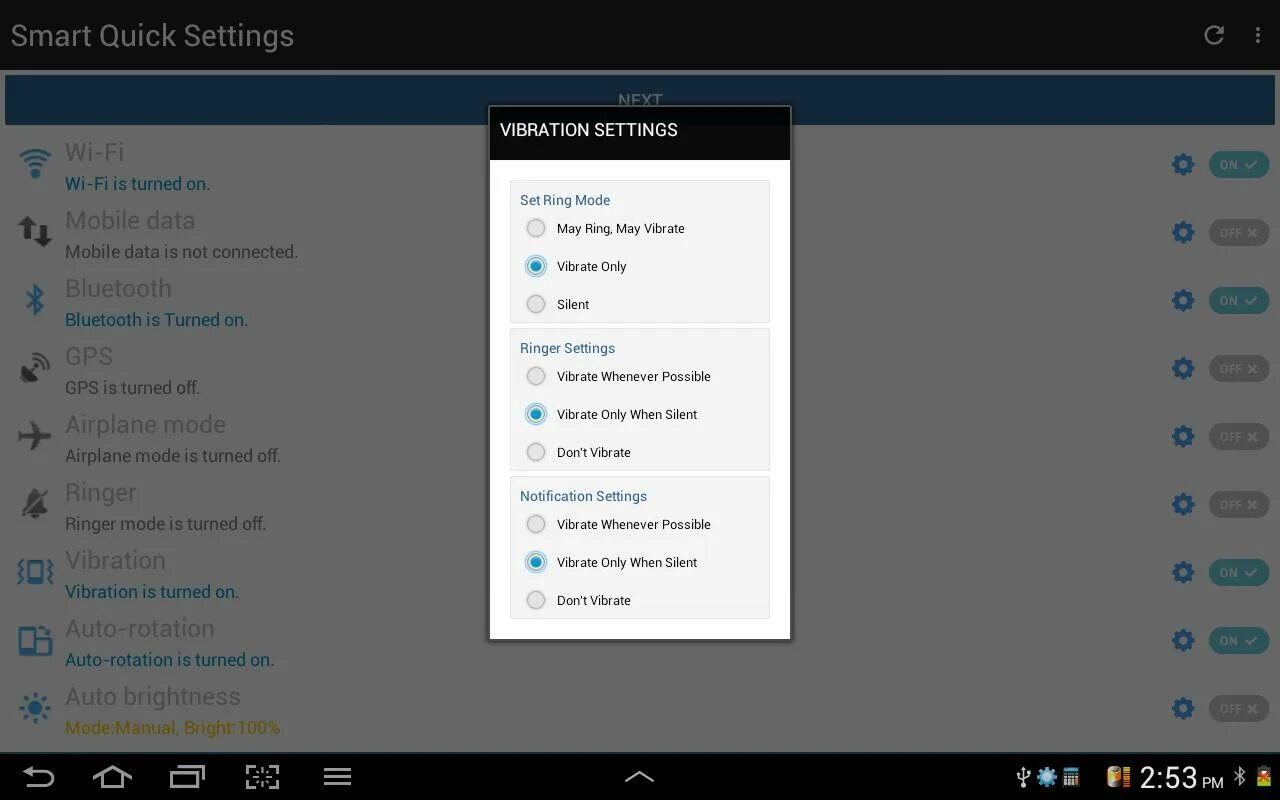 Smart setup. Quick settings. положение смарт-quick settings. rbmqs mobile quick setup.
