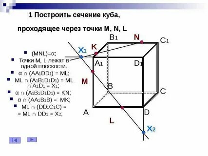 Пересечение прямых в кубе