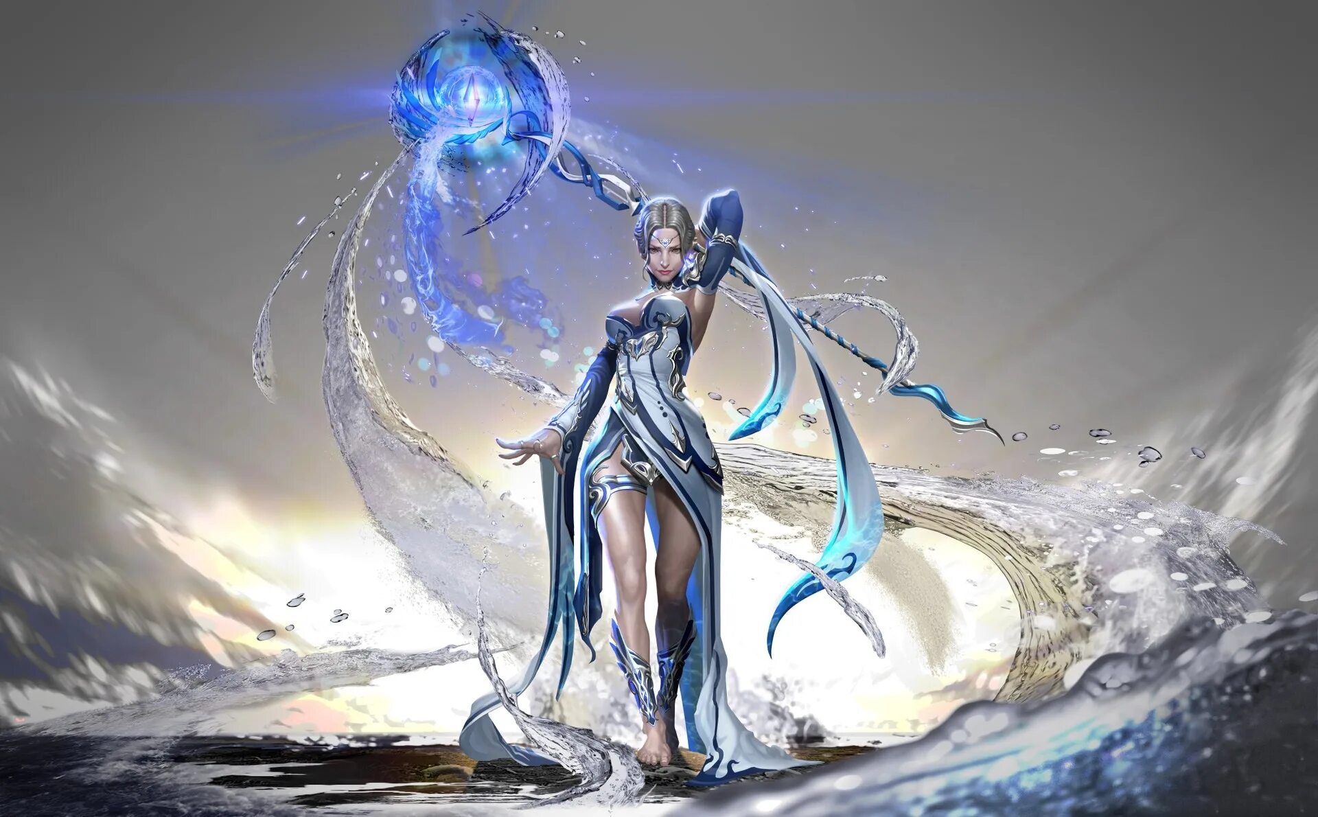 маг воды фэнтези. эльфийка с голубыми волосами. маг воды. фэнтези девушки. ледяной маг.