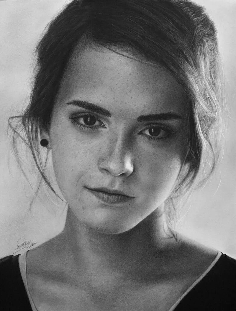 Белый портрет. Эмма Уотсон портрет. Фотореалистичный портрет Эммы Уотсон. Emma Watson portrait. Портрет чб Эмма Уотсон.
