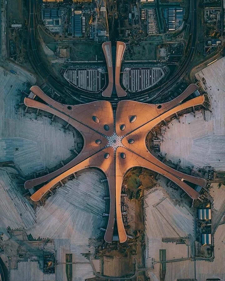 Какой самой большой аэропорт в мире. Пекинский Международный аэропорт Дасин. Заха Хадид аэропорт Пекина. Аэропорт Пекин Дасин, Китай. Заха Хадид архитектура аэропорт Дасин.