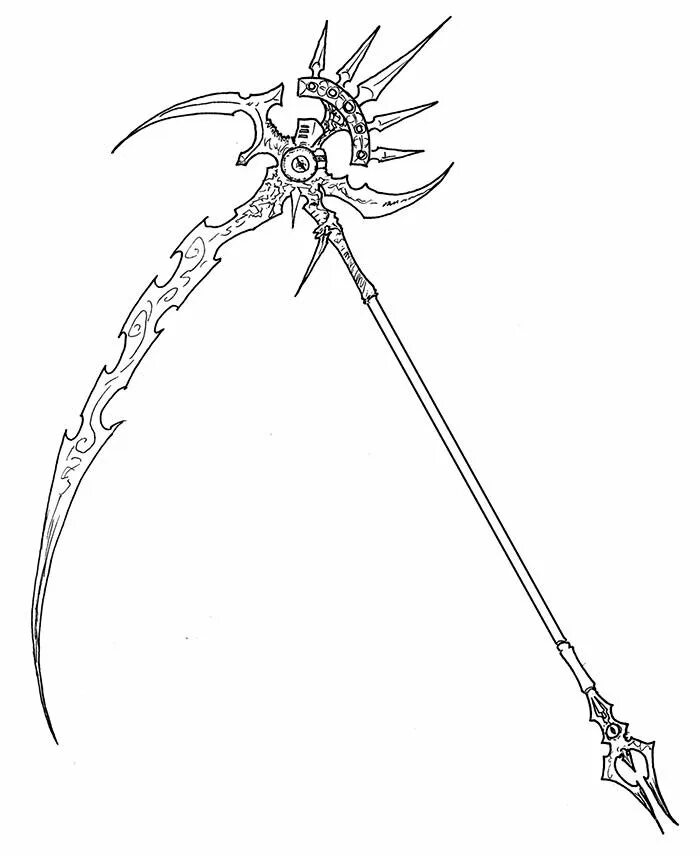 Крылатая коса. Jevil Scythe. Косы смерти. Коса оружие. Аниме коса.
