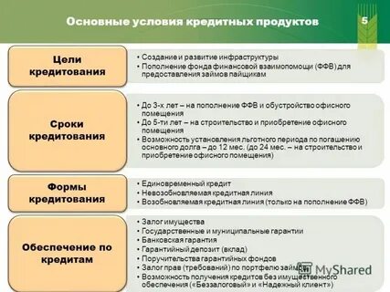 3 условия кредита