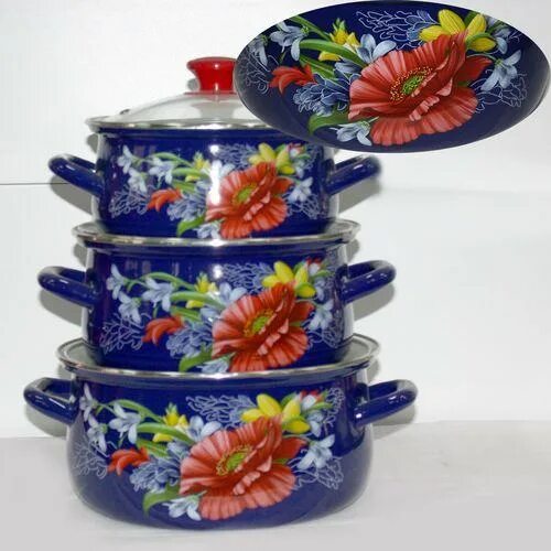 Набор кастрюль апрель-экстра (2л/3л/4л) (синий) керчь. Посуда апрель. 8л,5,5л,4л) n11b55. 1. Посуды 3пр.