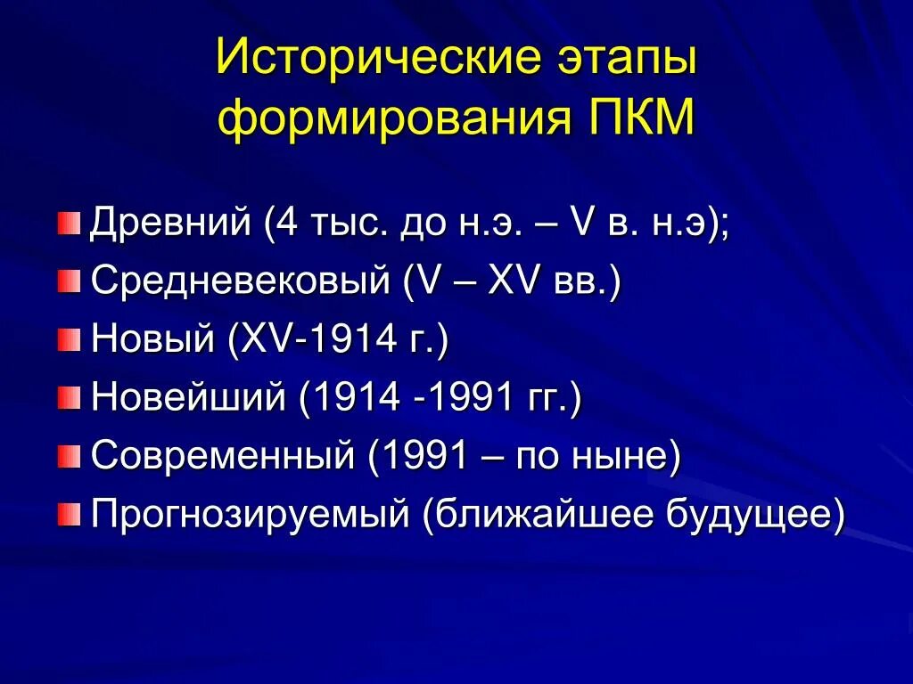 Исторические этапы. Исторические этапы формирования. Этапы формирования ПКМ. Перечислите этапы формирования ПКМ. Новый исторический этап