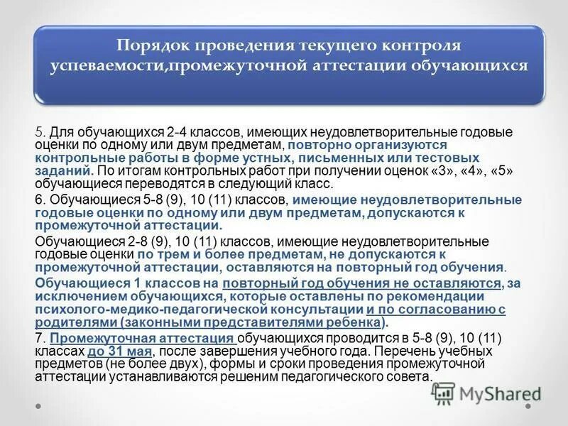 Результаты контроля успеваемости. Организация и проведение текущего контроля успеваемости. Текущая аттестация обучающихся. Формы текущего контроля успеваемости. Порядок проведения промежуточной и итоговой.