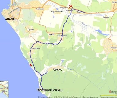 Сукко большой утриш расстояние