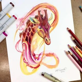 Животные нарисованные маркерами