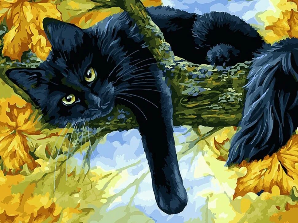 Белоснежка кот. Картины Ирины Гармашовой коты.