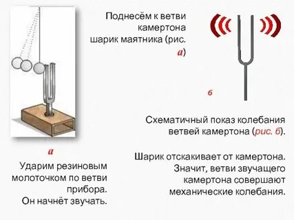 Какой частоте колебания камертона