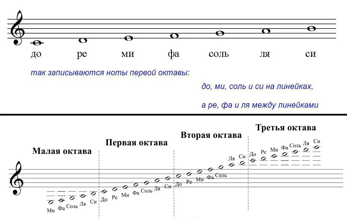 Ноты скрипичного ключа