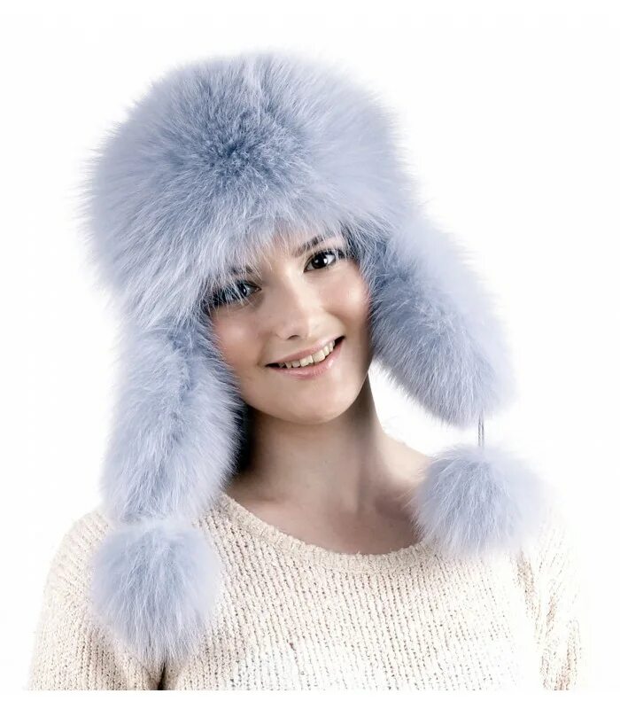 шапка из песца. шапка из меха голубое. шапка мех синяя. синяя меховая шапка женская. синий мех.