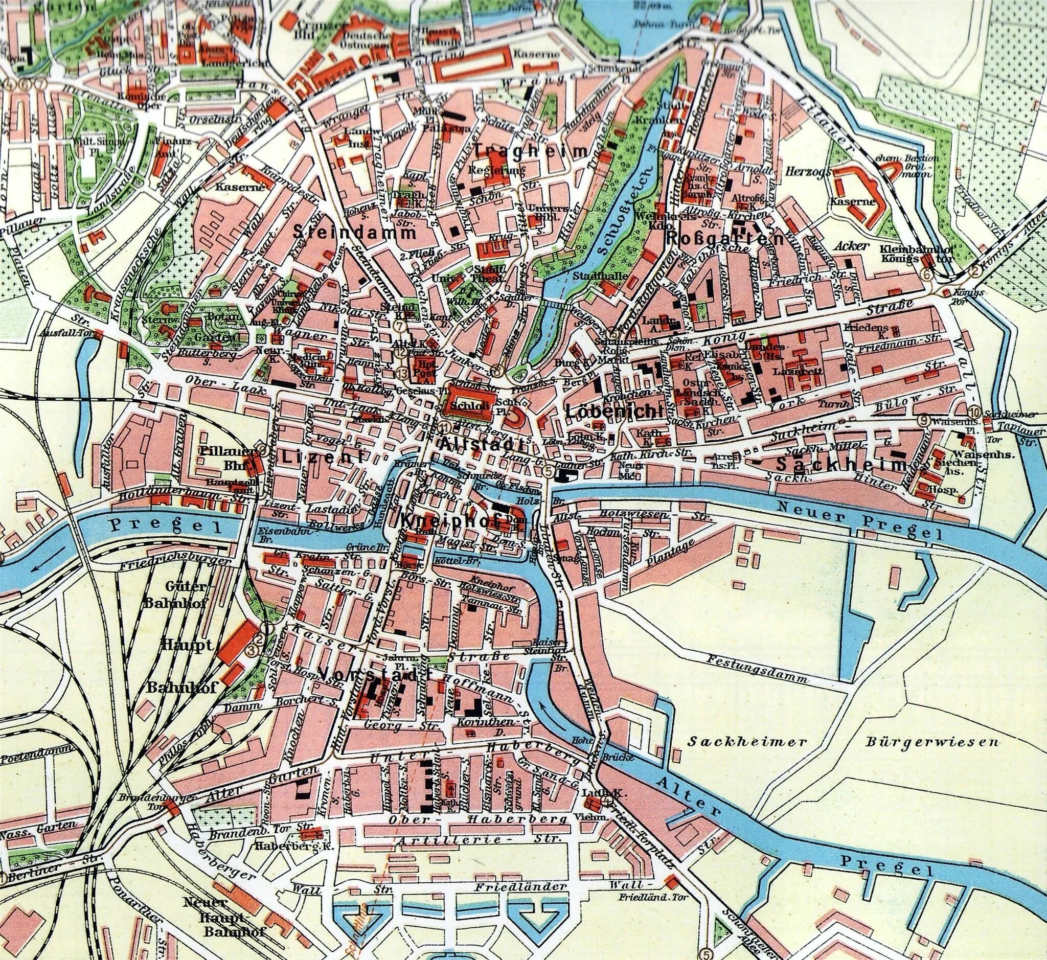 Кенигсберг на карте. Карта улиц Кенигсберга. Кенигсберг город на карте. Кёнигсберг Калининград на карте.