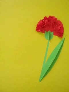 Как сделать гвоздику из цветной бумаги
