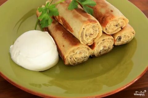 Блинчики с мясом и грибами