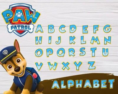 paw patrol alphabet, paw patrol letters, paw patrol font, paw p...