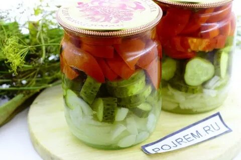 Вкусный салат на зиму огурцы помидоры