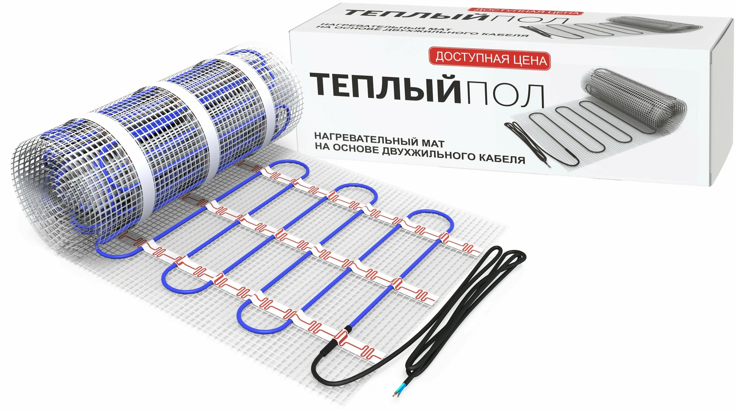 м. Thermomat tvk-210 (5,7 кв. теплый пол мат нагревательный комплект 400w (2,7м2) 2-жил. кв. теплоизоляция подложка с разметкой изоком плр-3мм (30м2) (мультифольга).