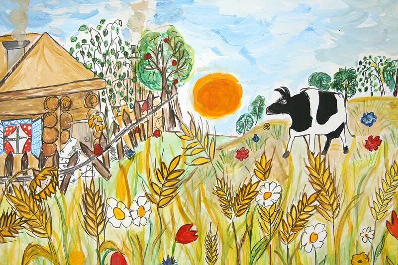 Рисунок на тему сельское хозяйство. Рисунок на кубанскую тему. Кубань рисунок. Детские рисунки на тему сельское хозяйство. Рисунки ках