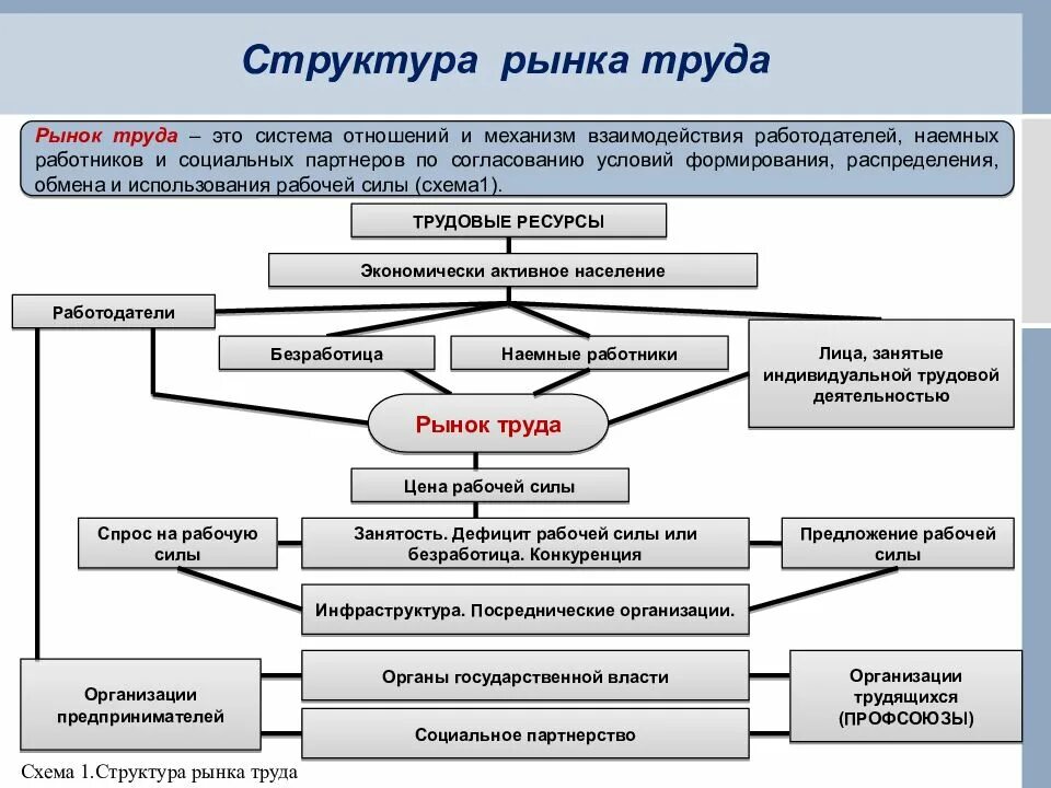 Состояние рынка труда является результатом множества экономических. Современная структура рынка труда. компоненты структуры рынка труда. рыночные структуры на рынке труда. признаки структуры рынка труда:.
