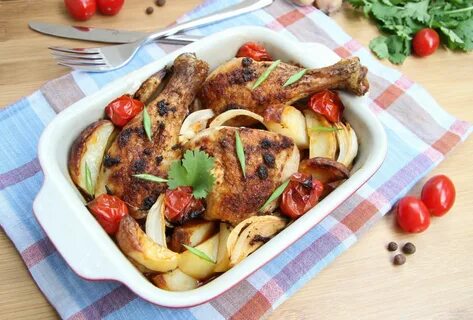 Курица в духовке с овощами приготовление