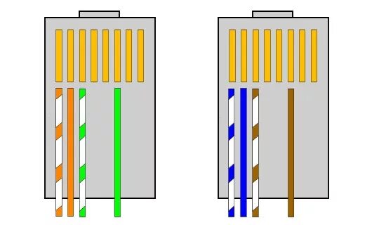 Обжим 4 жил. Обжимка витой пары RJ 45 4 жилы. Обжим кабеля rj45 4 жилы. Витая пара 4 провода обжим. Обжать коннектор RJ-45 4 провода.